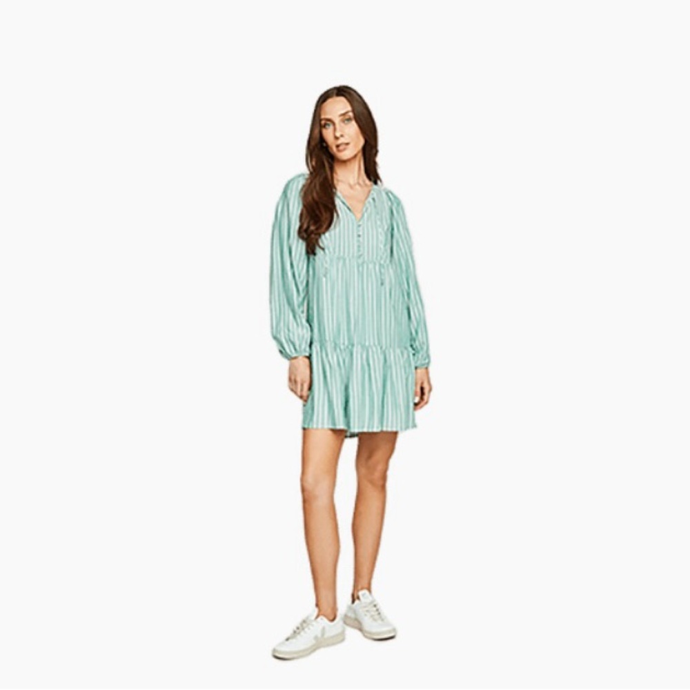 Gentle Fawn Striped Long Sleeve Dress, Long Sleeve Striped Dress, Lined Size: M - Picture 3 of 13